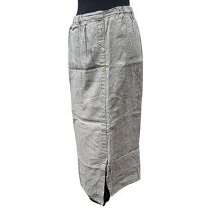 FLAX 100% Linen Wrap Skirt Sz M with FLAW see pics